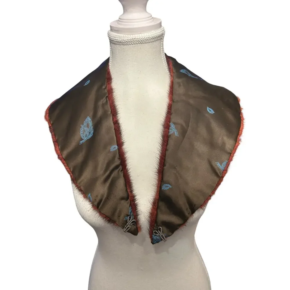 Vintage Brown Fur Collar Wrap